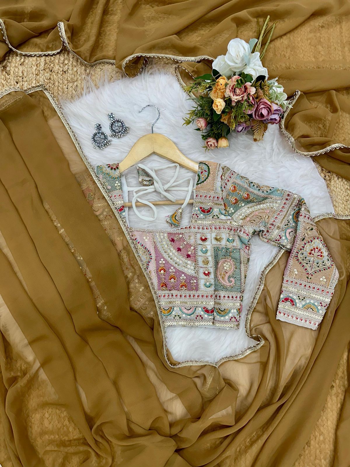 Meera - Plain Georgette Saree