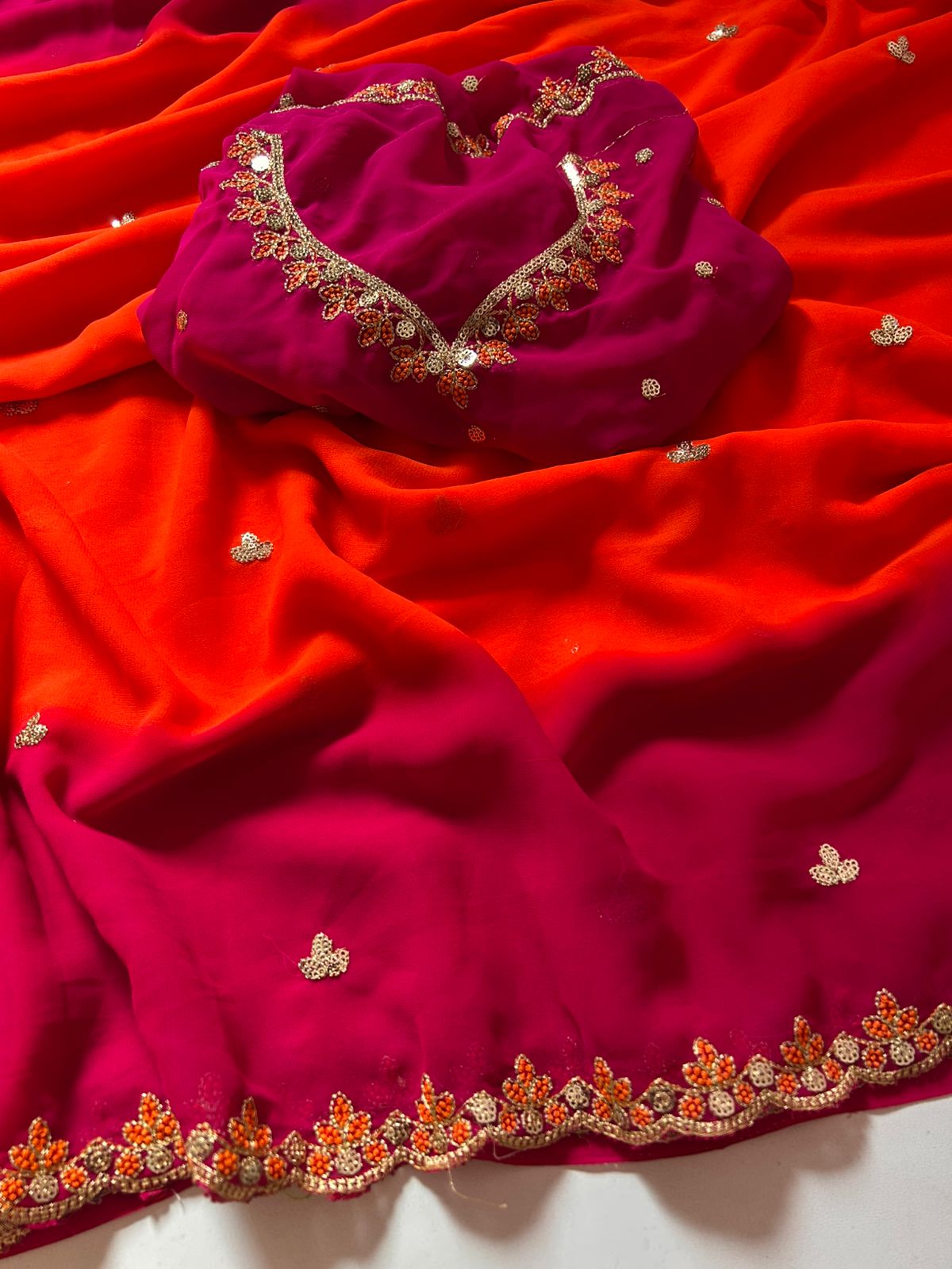 Yamika - Georgette Embroidary Saree