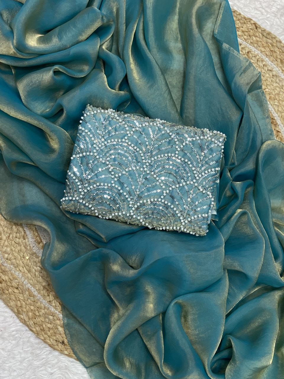 Nakshathra - Space Silk Saree With Designer Blouse