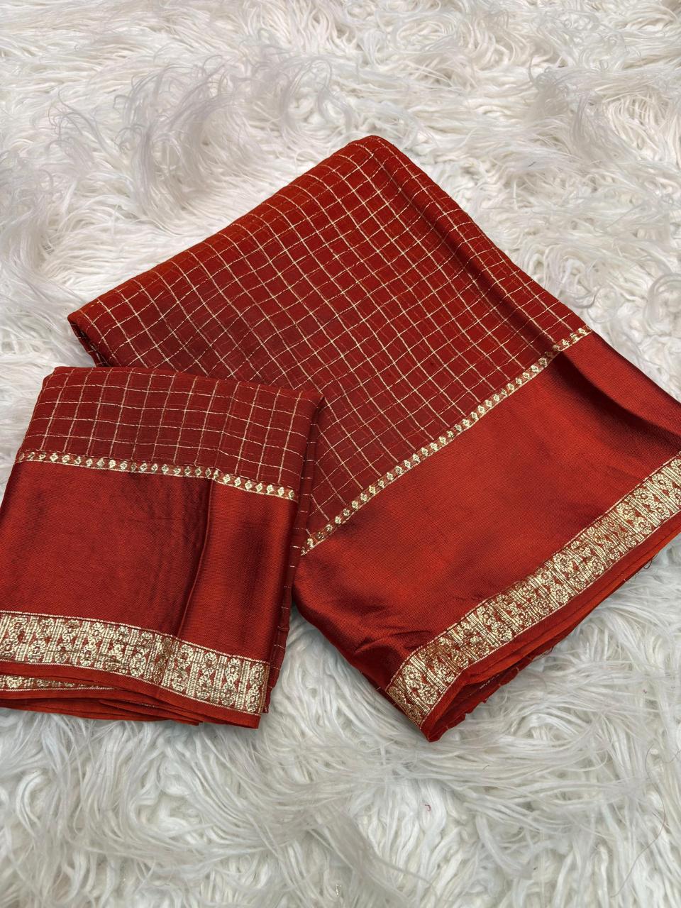 Savithri - Viscose Georgette Saree with Satin Border