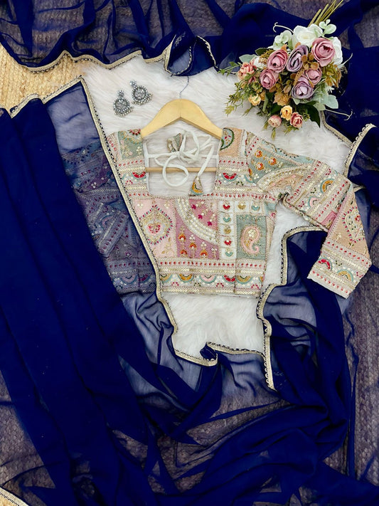 Meera - Plain Georgette Saree