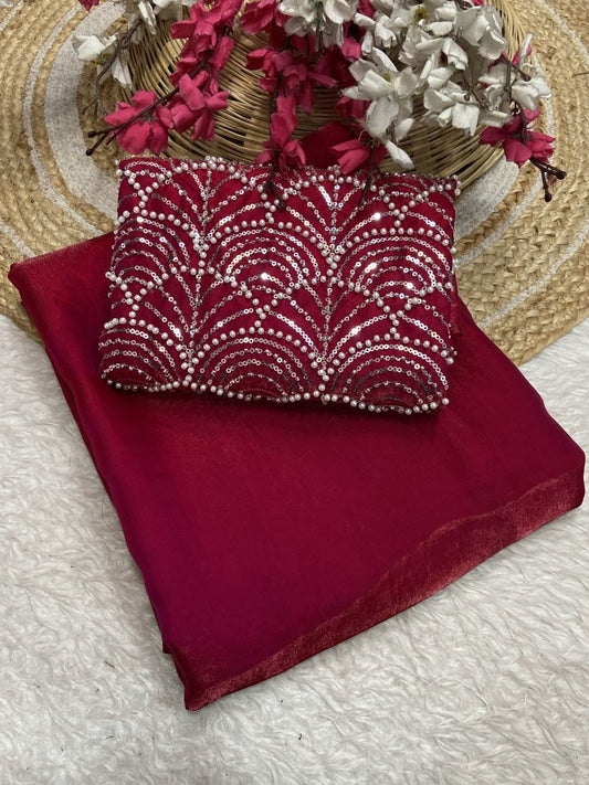 Nakshathra - Space Silk Saree With Designer Blouse