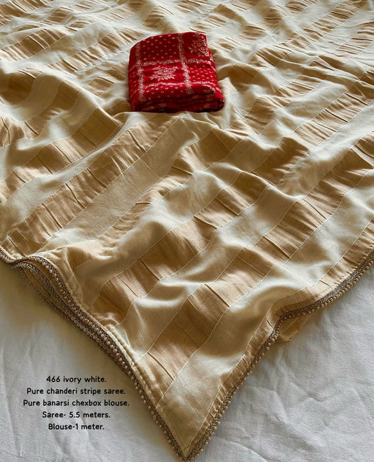 Hamsa - Premium Ivory Gold Saree