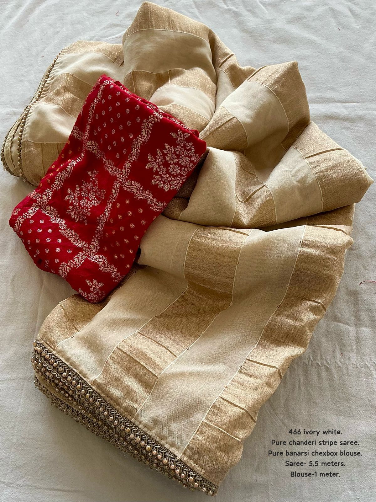 Hamsa - Premium Ivory Gold Saree