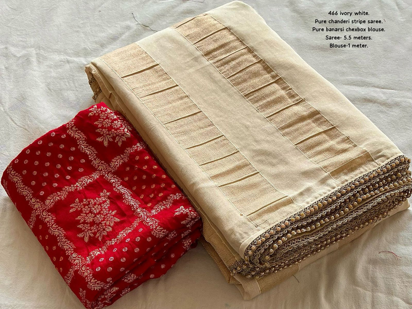 Hamsa - Premium Ivory Gold Saree