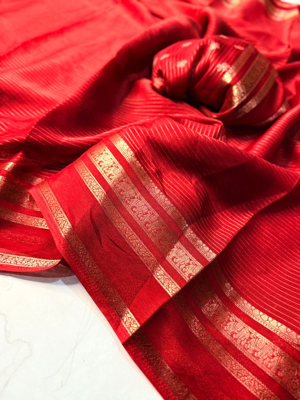 Isha - Crepe Saree with Jacquard Zari Weaving