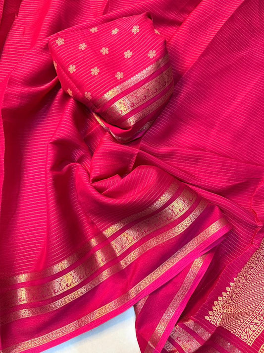 Isha - Crepe Saree with Jacquard Zari Weaving