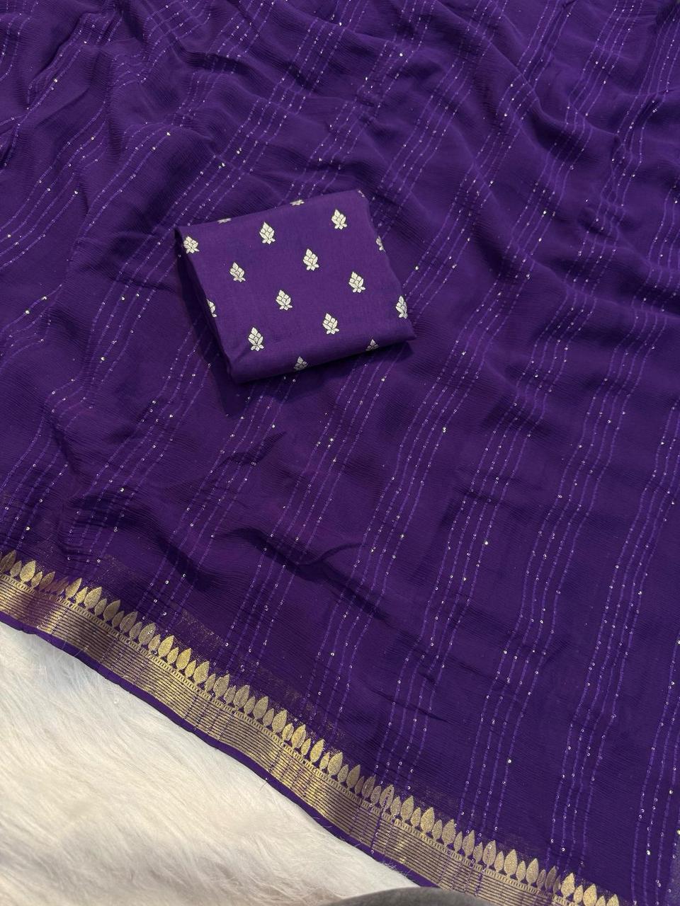 Rekha - Viscose Georgette Sequence Saree