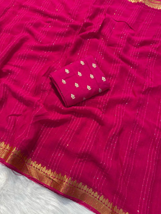 Rekha - Viscose Georgette Sequence Saree